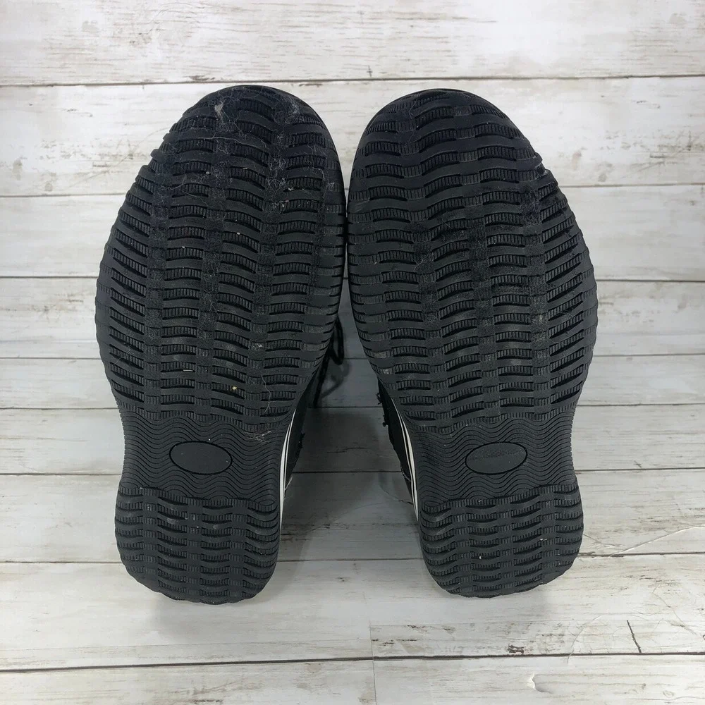 Black Tall Winter Snow Boots Quilted Faux Fur Lined Lace Up‎ Side Zip Duck Boots